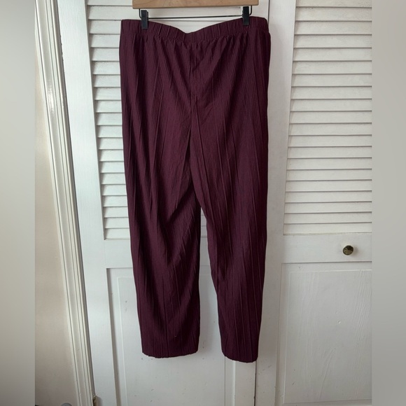 NWT J. Jill Pure Jill Pleated Wide Leg Pants Eggplant size Large Buisness Mature - Picture 3 of 5